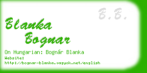 blanka bognar business card