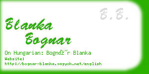 blanka bognar business card